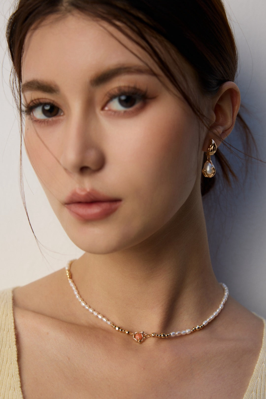 Elysian Pearl & Red Agate Necklace
Natural Pearl Rhodonite Necklace