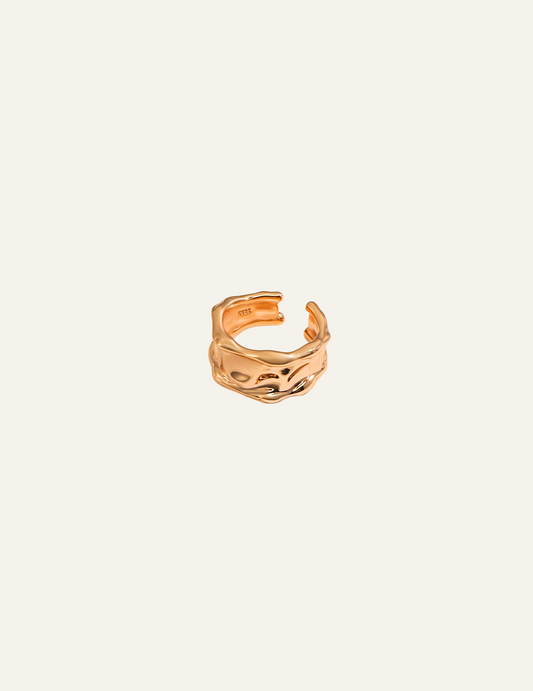 Fluid Lava Silver Ring 熔岩流動純銀寬面戒指