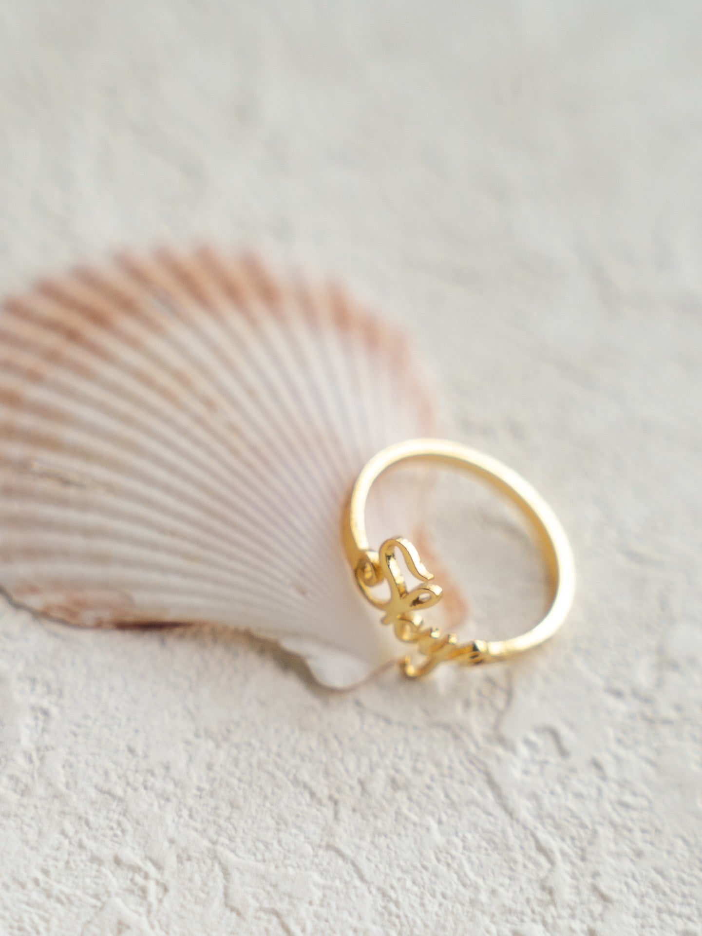 "L'Âme Éternelle en Lettres" Personalized Letter Ring 18K