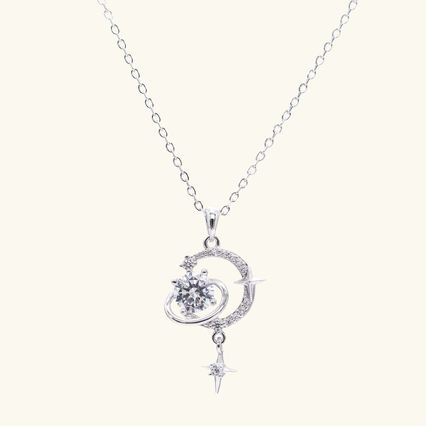 Celestial Moon Pendant Necklace Night sky inspired necklace KRN33