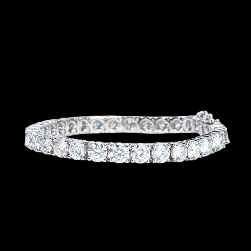 925純銀 電鍍白金【四爪莫桑鑽】網球鏈 (5.2ct/11.7ct/17.5ct)
