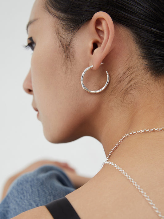 Lava Essence Silver Earrings
熔岩系列 素銀本色耳環