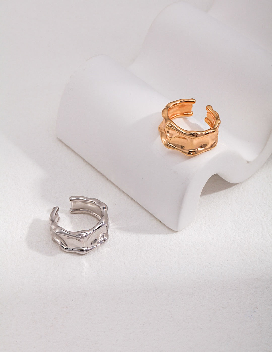Fluid Lava Silver Ring Lava flow sterling silver wide ring