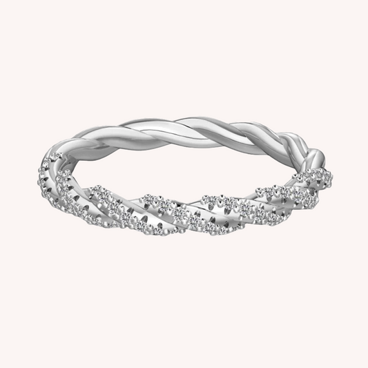 「流光·繩藝」滿鑽扭繩戒 Pavé Cable Ring