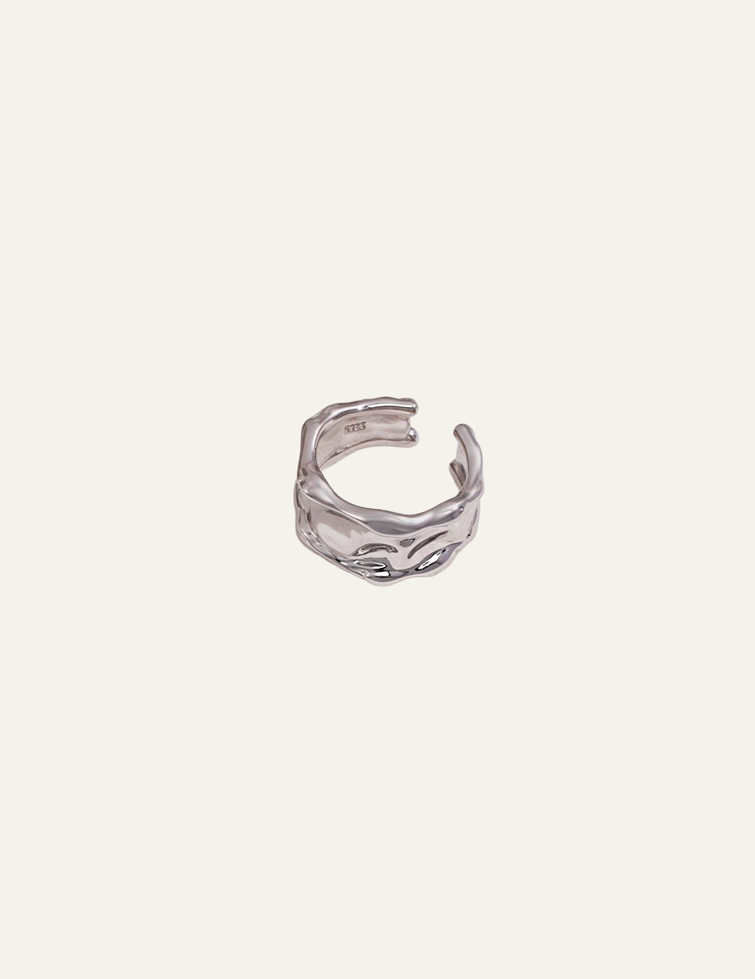 Fluid Lava Silver Ring Lava flow sterling silver wide ring