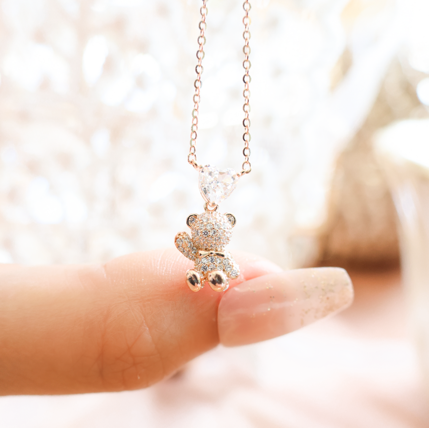 Cute Bear Pendant Necklace Cute Guardian Bear Necklace KRN130