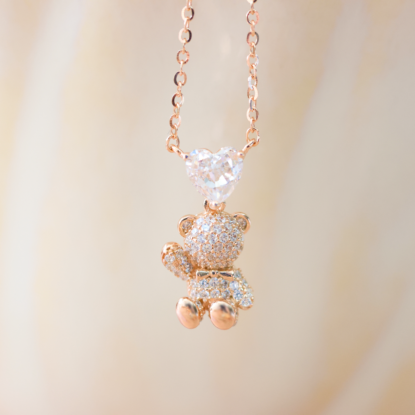 Cute Bear Pendant Necklace Cute Guardian Bear Necklace KRN130