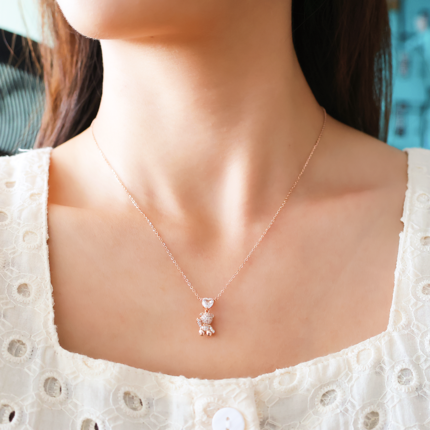 Cute Bear Pendant Necklace Cute Guardian Bear Necklace KRN130