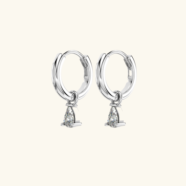 "Pearlucent Drop" pear-shaped diamond drop earrings