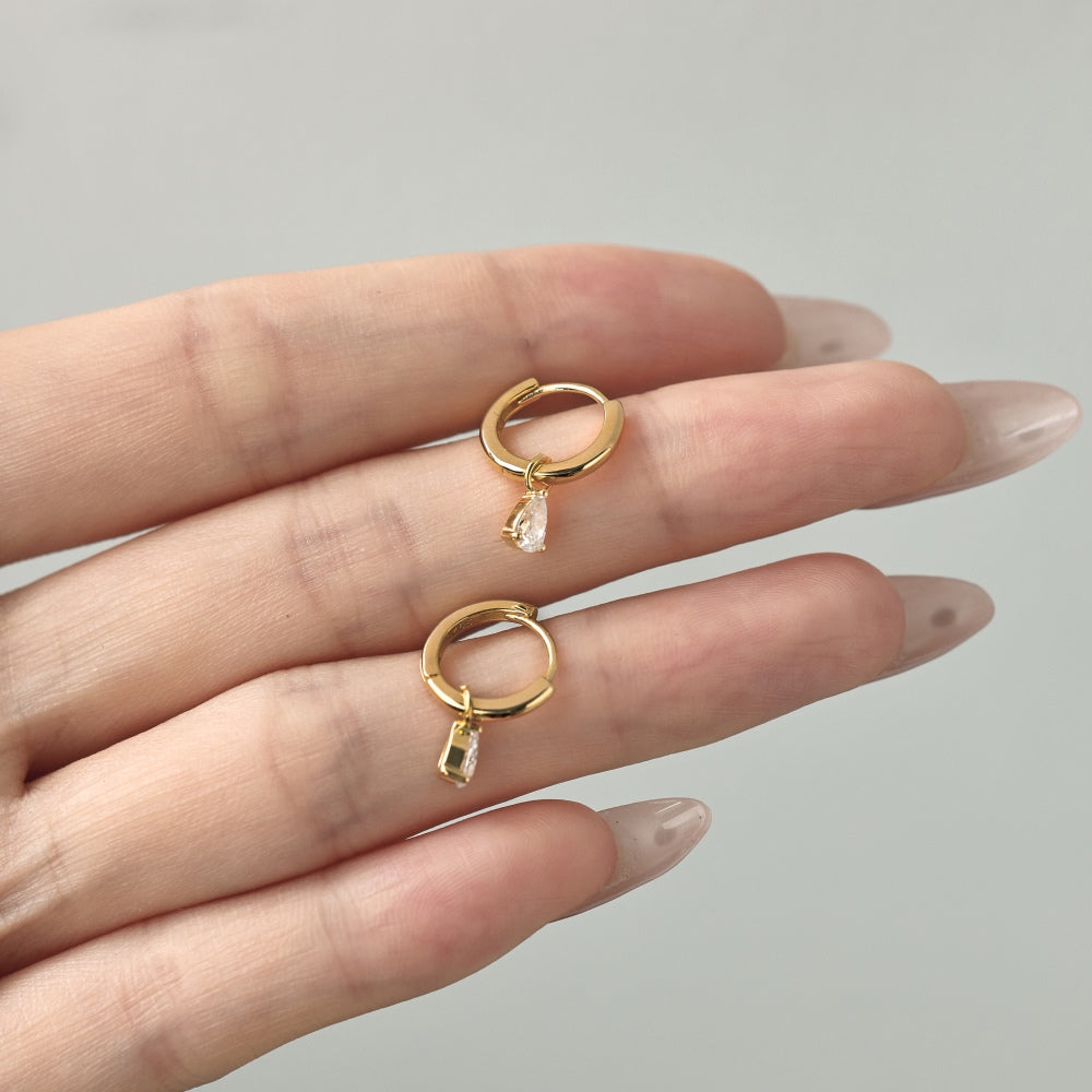 "Pearlucent Drop" pear-shaped diamond drop earrings