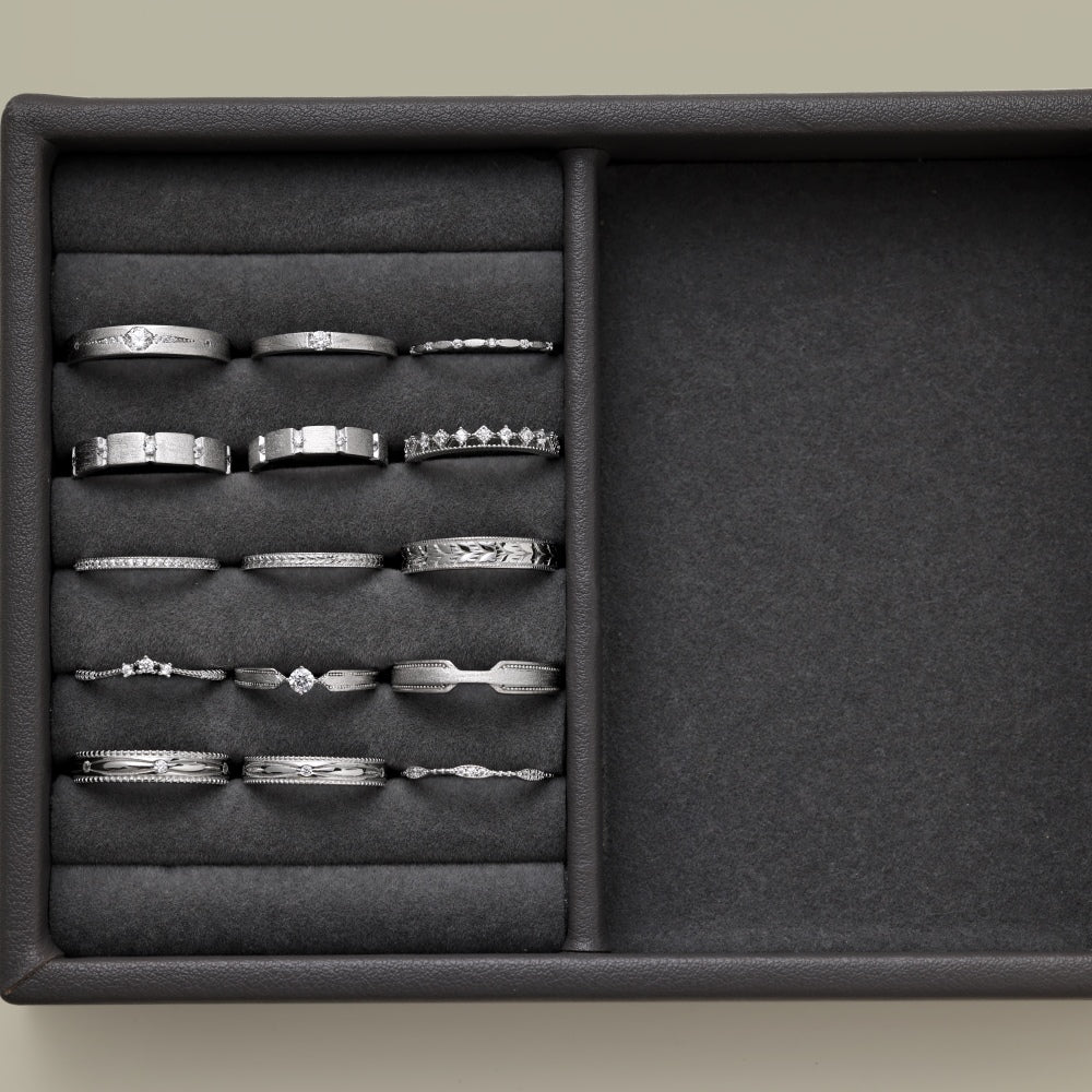 🌿"One Day Without Seeing, Three Autumns" Cable Pattern Couple Ring Set Three-Strand Rope Ring Set
