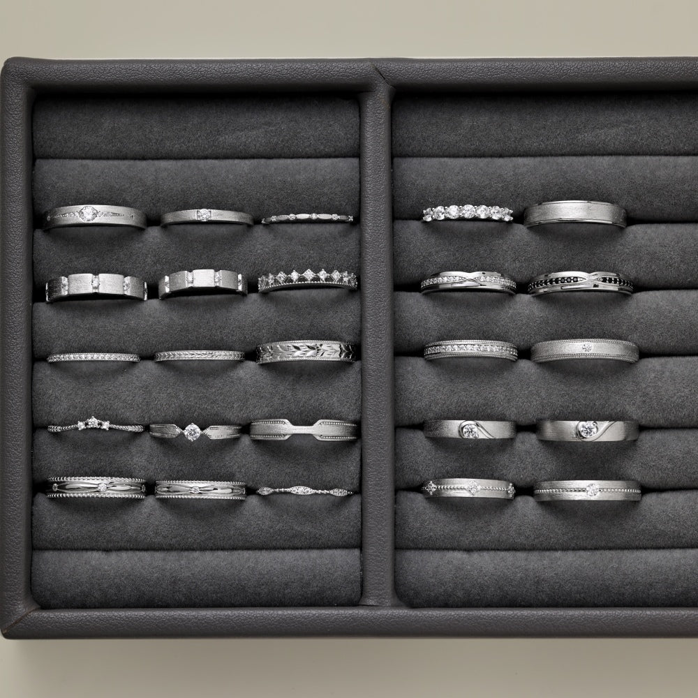 🌿"One Day Without Seeing, Three Autumns" Cable Pattern Couple Ring Set Three-Strand Rope Ring Set