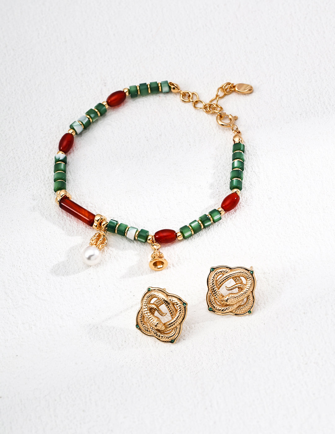 Rétro Élégance Green Bracelet