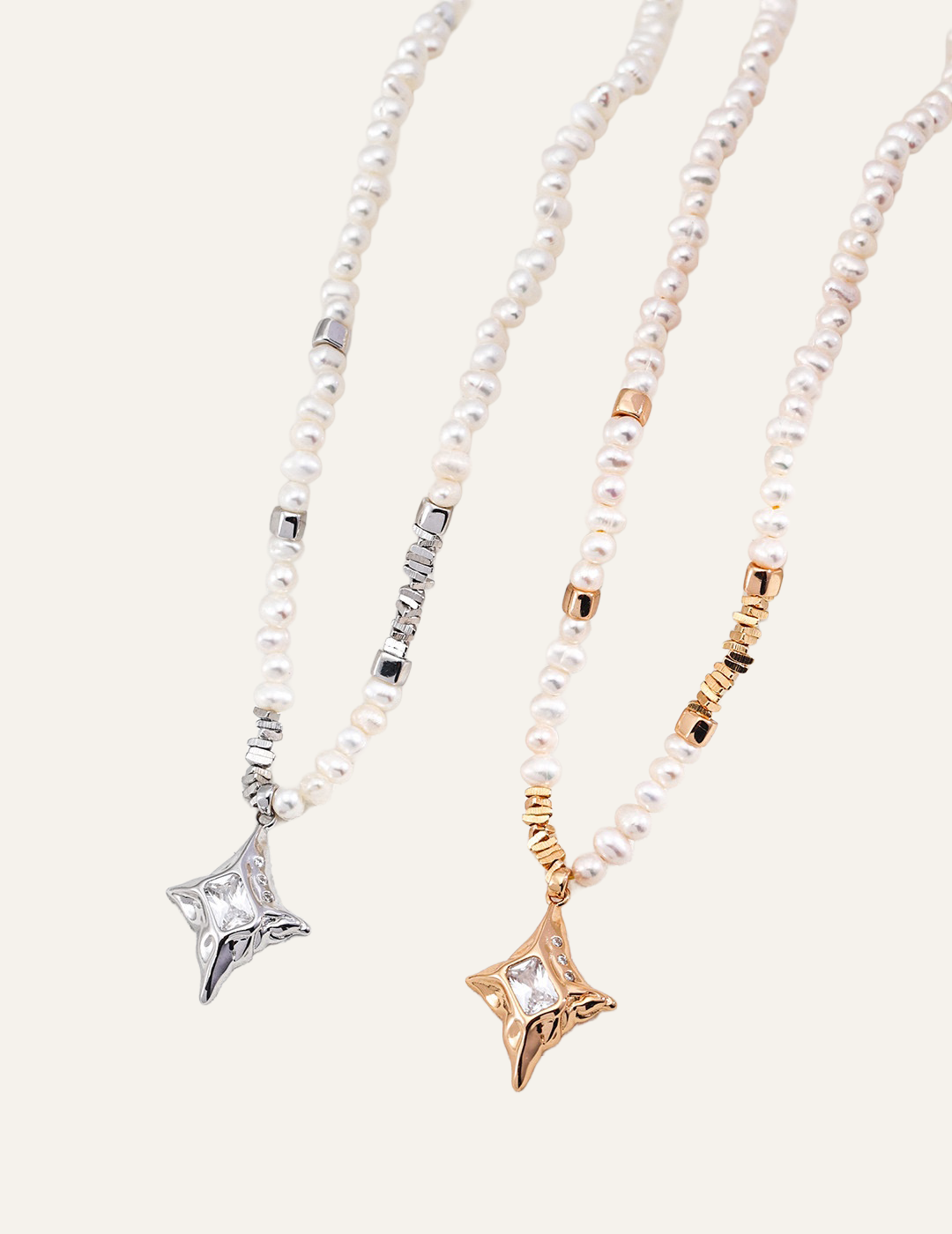 Éclat de Perle silver and pearl necklace