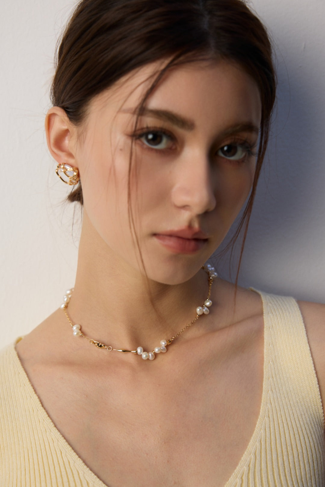 Noir de Perle natural pearl and black agate necklace