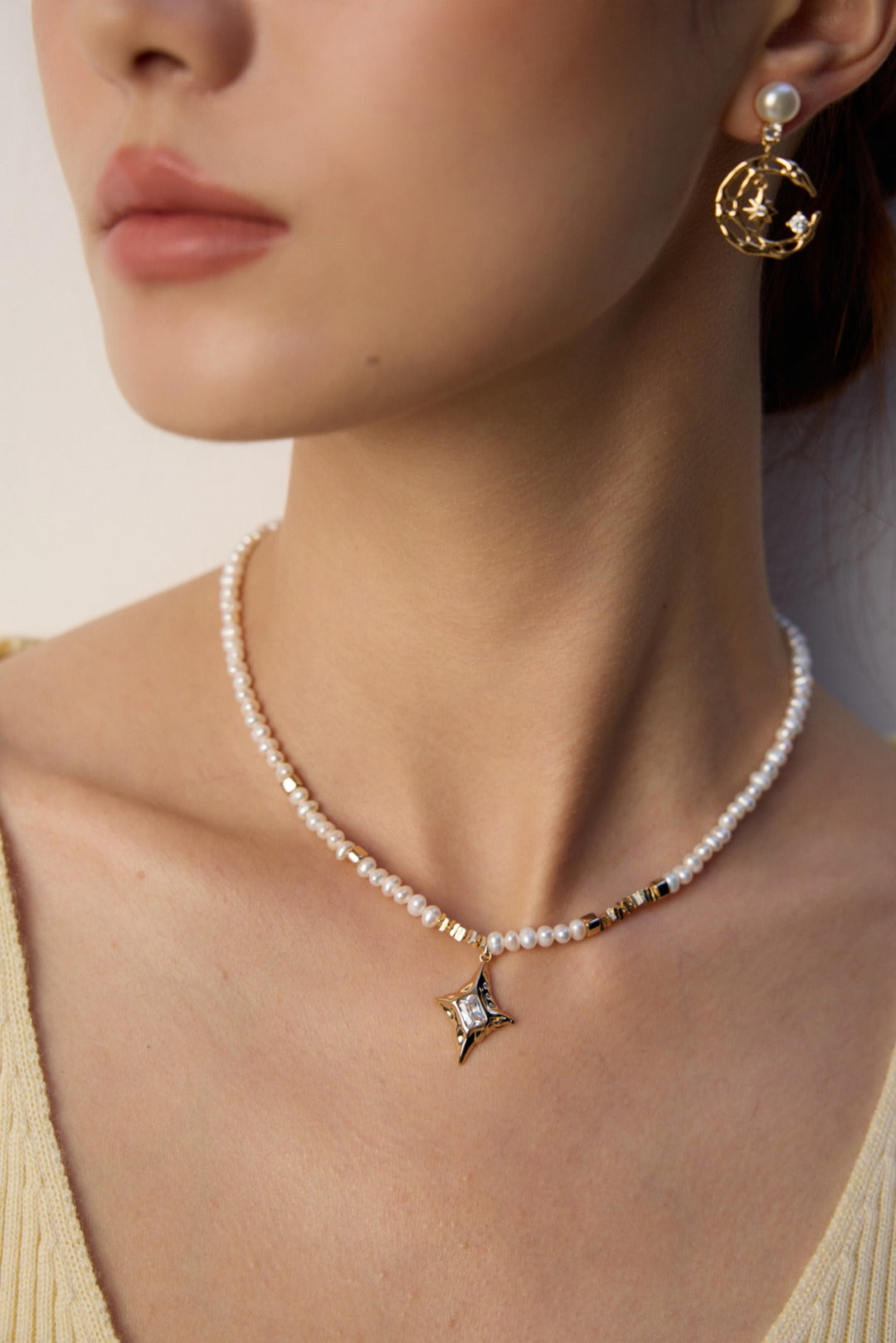 Éclat de Perle silver and pearl necklace