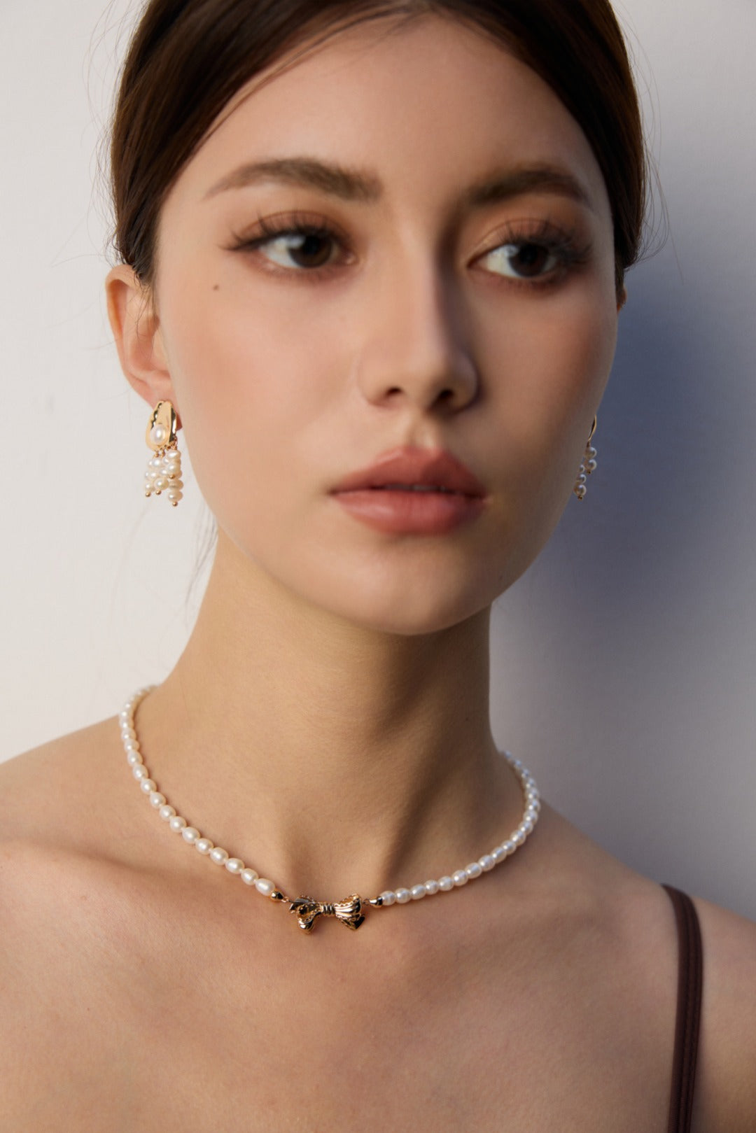 Noeud Vintage Bow Pearl Necklace