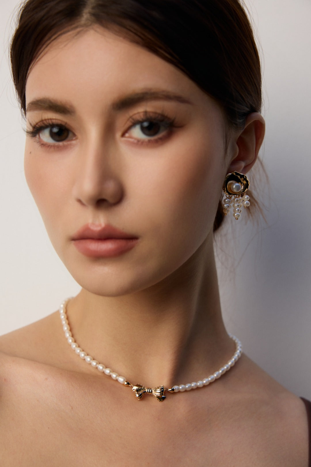 Noeud Vintage Bow Pearl Necklace