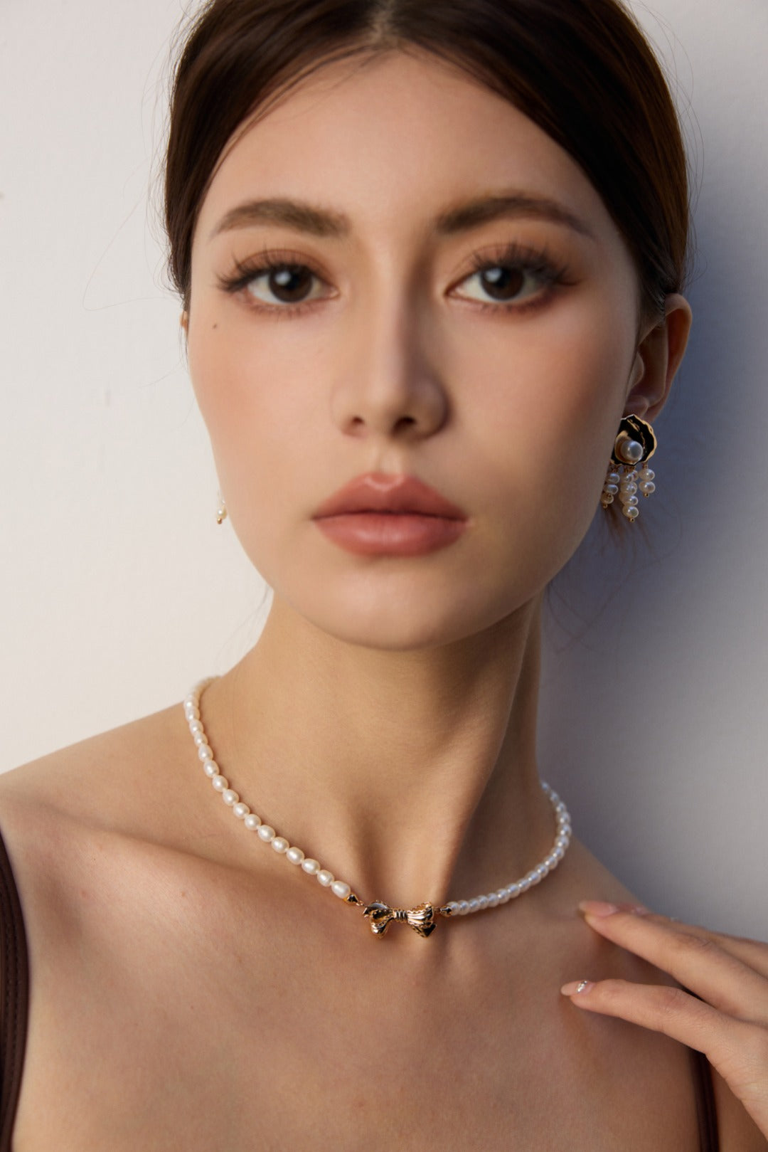 Noeud Vintage Bow Pearl Necklace