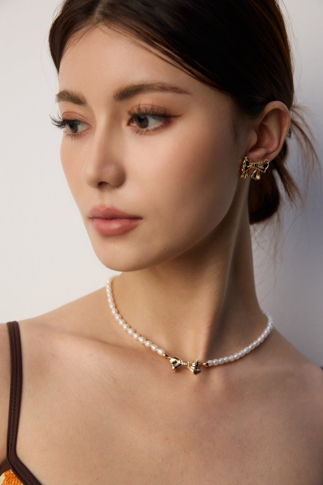 Noeud Vintage Bow Pearl Necklace