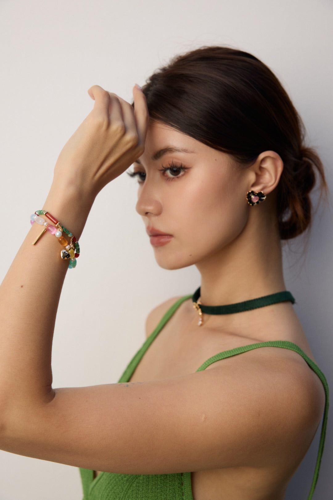 Rétro Élégance Green Bracelet