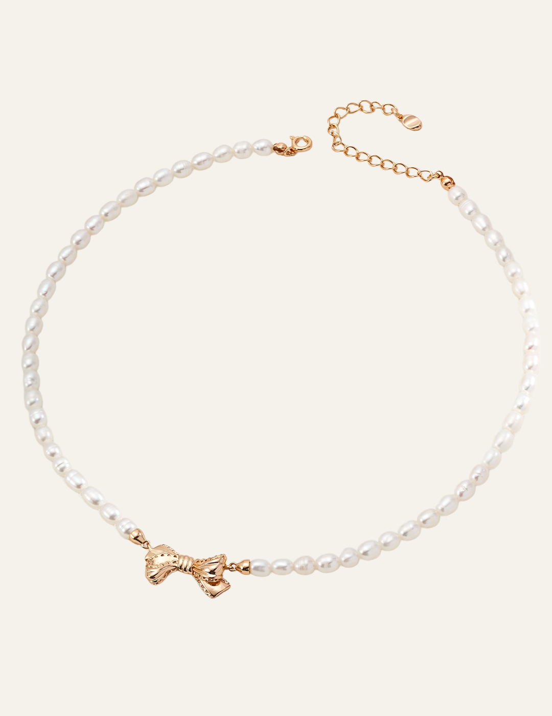 Noeud Vintage Bow Pearl Necklace