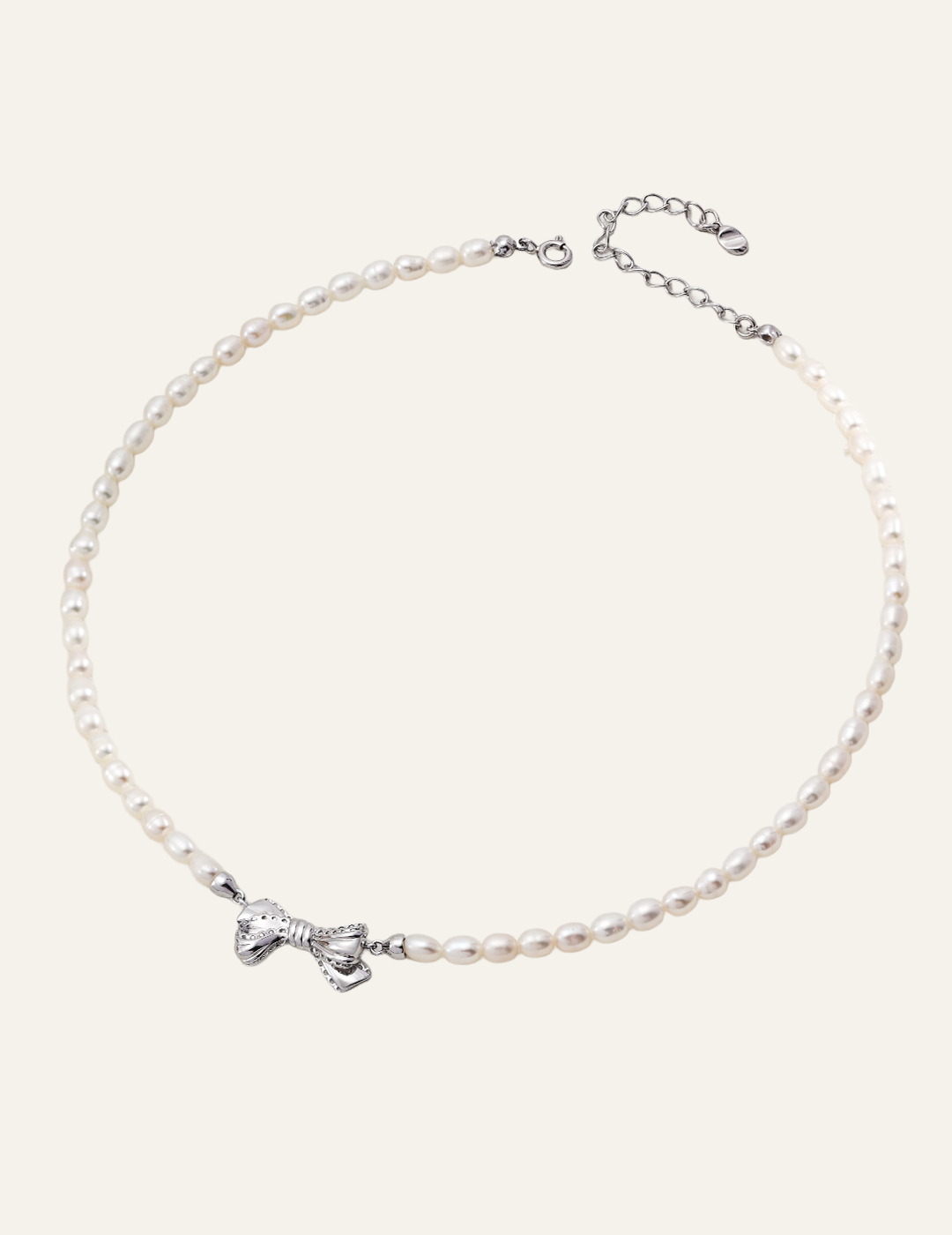 Noeud Vintage Bow Pearl Necklace
