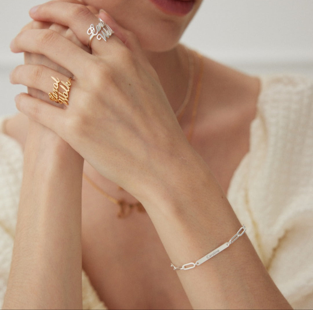 "L'Âme Éternelle en Lettres" Personalized Letter Bracelet 18K Letter Customized Bracelet
