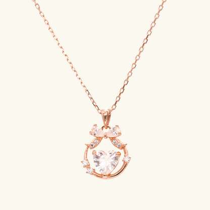 Heart Bow Pendant Necklace 心stringのwhisper KRN268