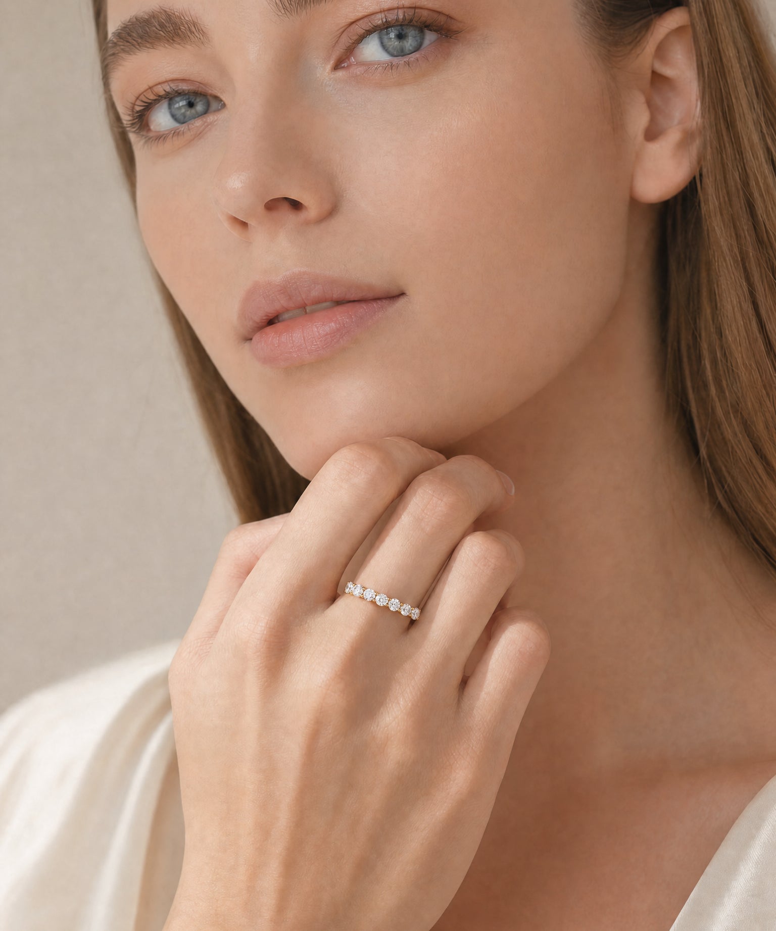 Celeste · Seven-Stone Lab-Grown Diamond Ring — 18K Solid Gold