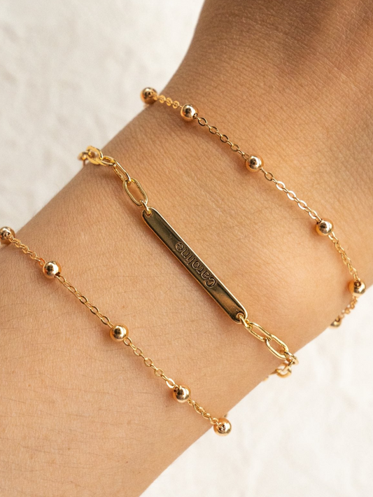"L'Âme Éternelle en Lettres" Personalized Letter Bracelet 18K Letter Customized Bracelet 