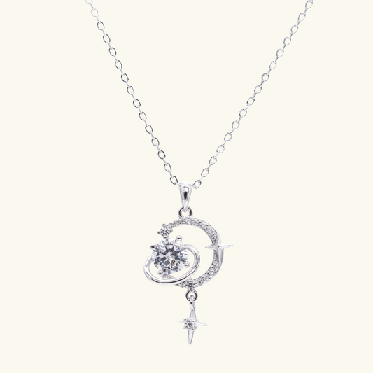 Celestial Moon Pendant Necklace Night sky inspired necklace KRN33