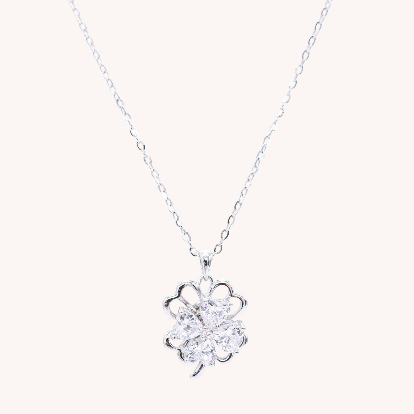 Lucky Clover Revolve Overture Necklace 🍀Rotatable lucky clover necklace KRN42
