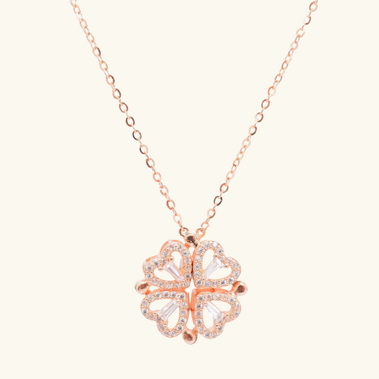 Heart-Clover Magnetic Pendant Necklace