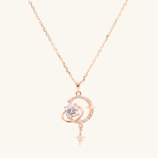 Celestial Moon Pendant Necklace Night sky inspired necklace KRN33