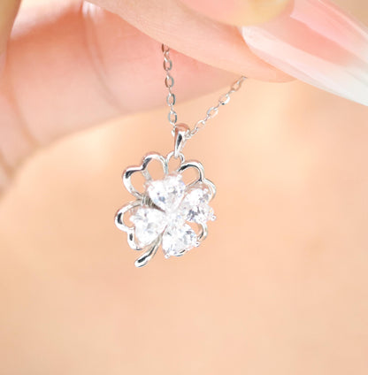 Lucky Clover Revolve Overture Necklace 🍀Rotatable lucky clover necklace KRN42
