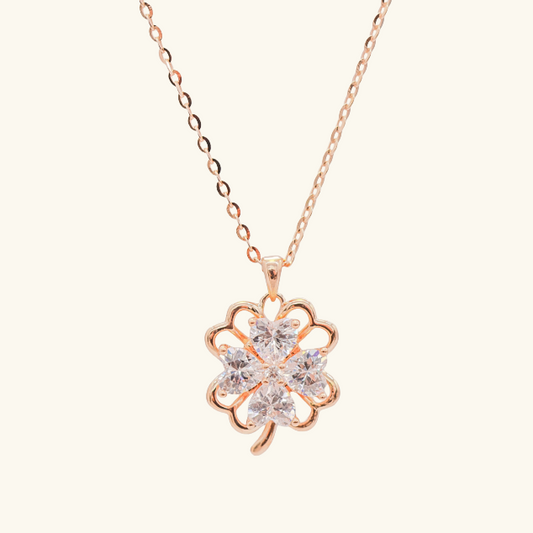Lucky Clover Revolve Overture Necklace 🍀Rotatable lucky clover necklace KRN42