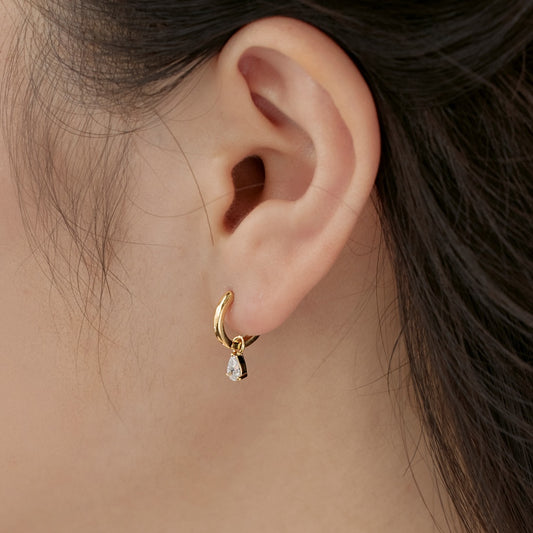 "Pearlucent Drop" pear-shaped diamond drop earrings