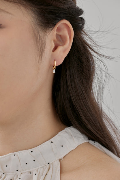 "Pearlucent Drop" pear-shaped diamond drop earrings