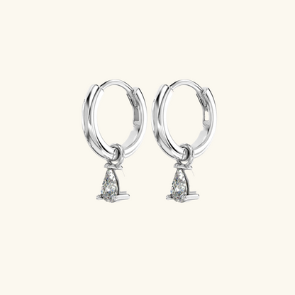 "Pearlucent Drop" pear-shaped diamond drop earrings