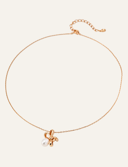 Nœud de Perle pearl bow necklace 