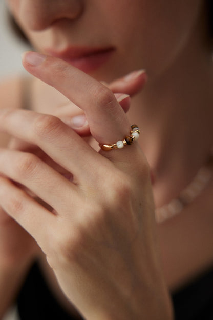 Bijou Tigre Ring Tiger's Eye Stone Sterling Silver Ring 