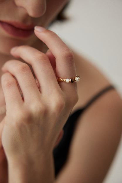 Bijou Tigre Ring Tiger's Eye Stone Sterling Silver Ring 